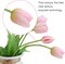 Artificial Pink Tulips, 10pcs Real Touch Faux Latex Tulips, 15.3" Stems, Wrinkle Resistant, Perfect for Home, Parties, Weddings